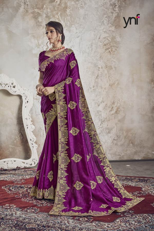 Ynf Jhoomar Zari New Exclusive Wedding Wear Vichitra Silk Saree Collection